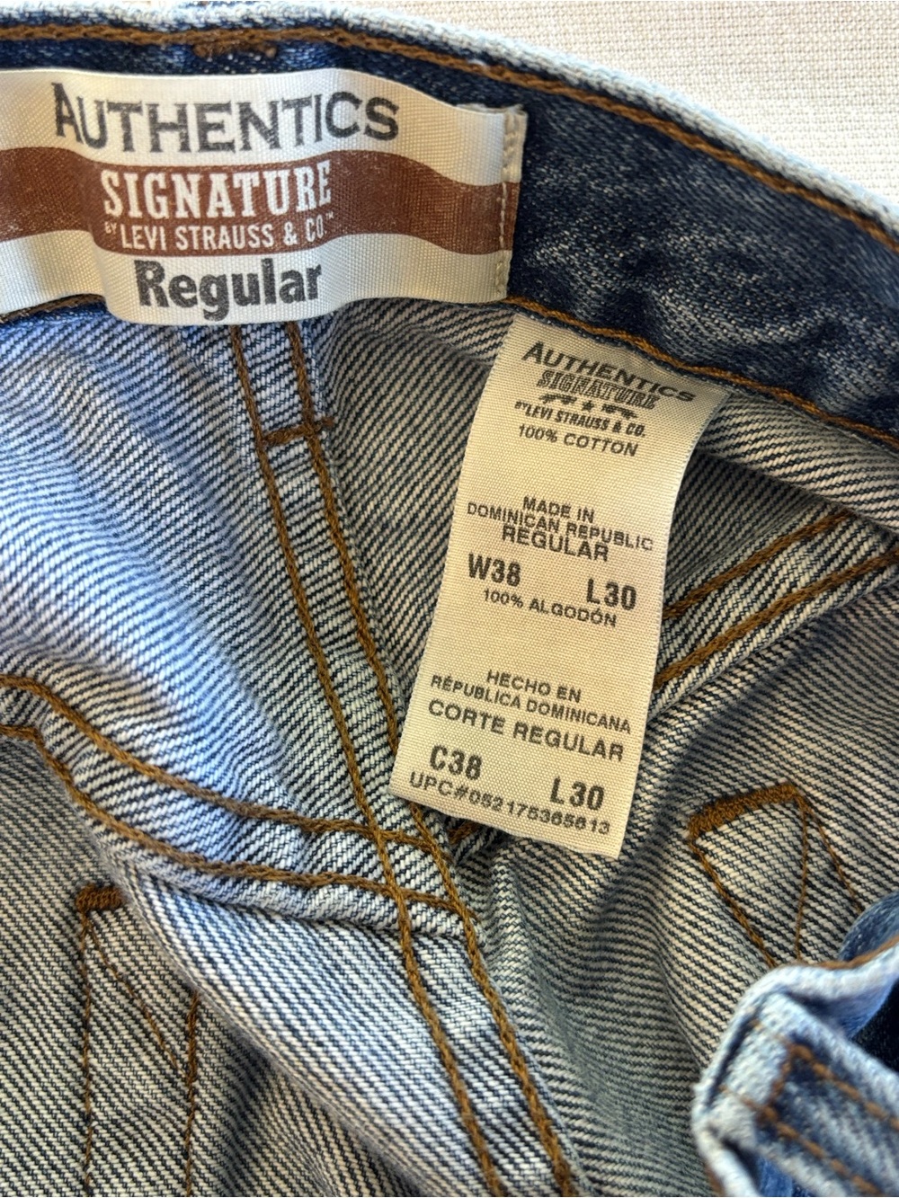 Levi Strauss Signature Authentics Regular Fit Jeans Men’s 36x28 Dark Wash denim - Picture 3 of 6